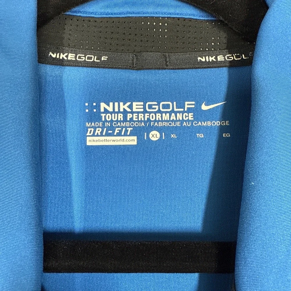 Nike Golf Dri-FIT Men's Cobalt Blue Polo Shirt Size XL Short Sleeve Performance